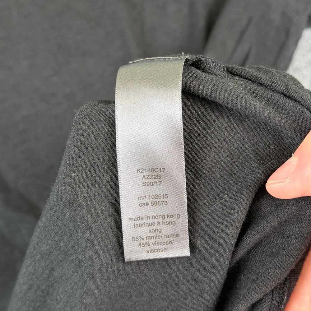 John Varvatos T Shirt Mens 2XL Black Ramie Viscose Short Sleeve Lounge Comfy - Picture 5 of 8